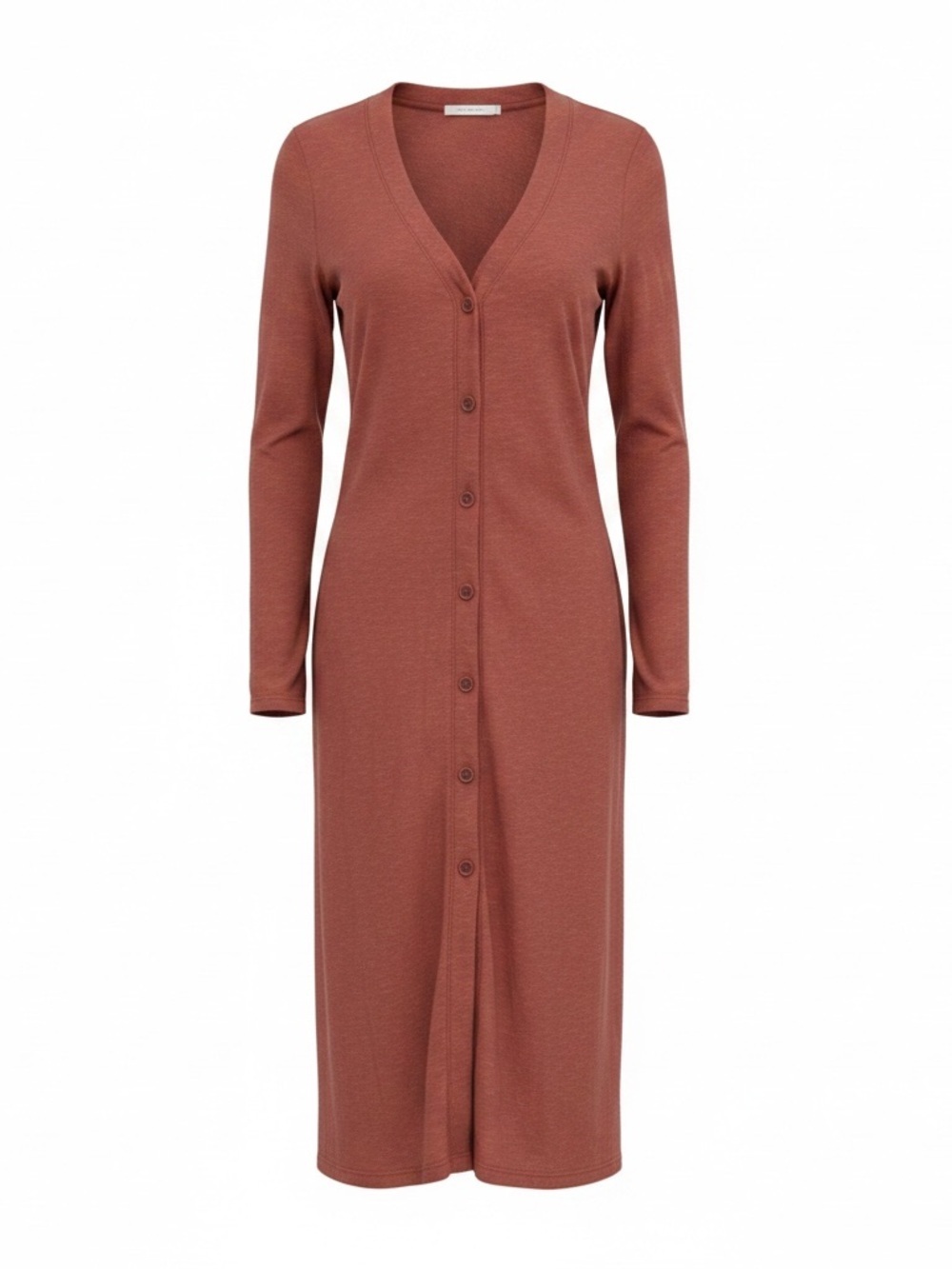 Sanctuary rust brown long-sleeve button-down  lightweight cardigan duster size L